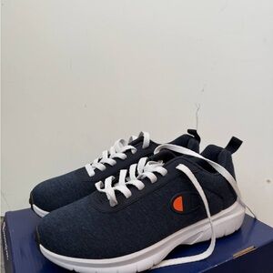 Champion Black and White Athletic Shoes with Textured Fabric
